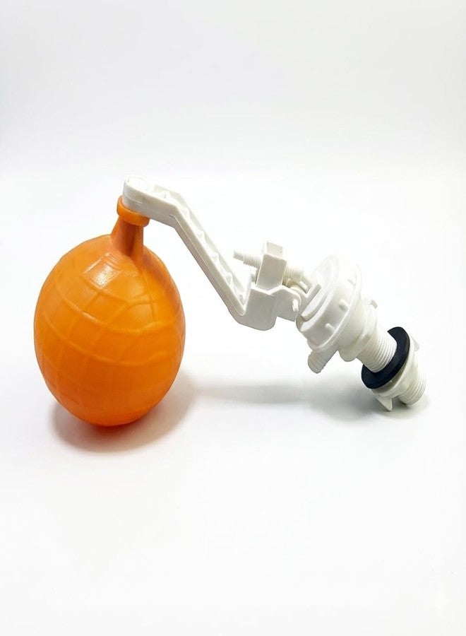 Toilet Float Ball with Adjustable Arm, Orange Plastic Ball Cock Assembly, Universal Replacement Part for Water Tank